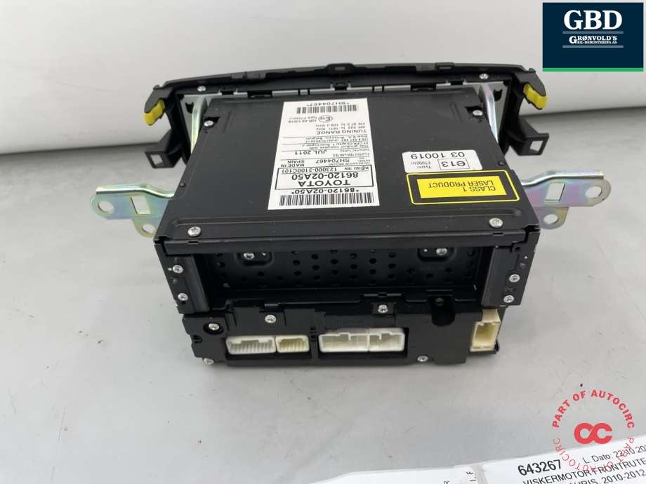 Bilstereo til Toyota Auris 2010-2012 (Type I, Fase 2)  (8612002A50|8612002A50EX|)