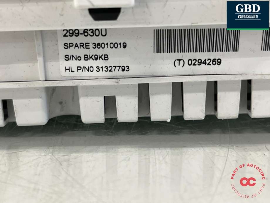 Instrumentpanel til Volvo XC60 2014-2017 (Type I, Fase 2)  (36001771|36010019|)