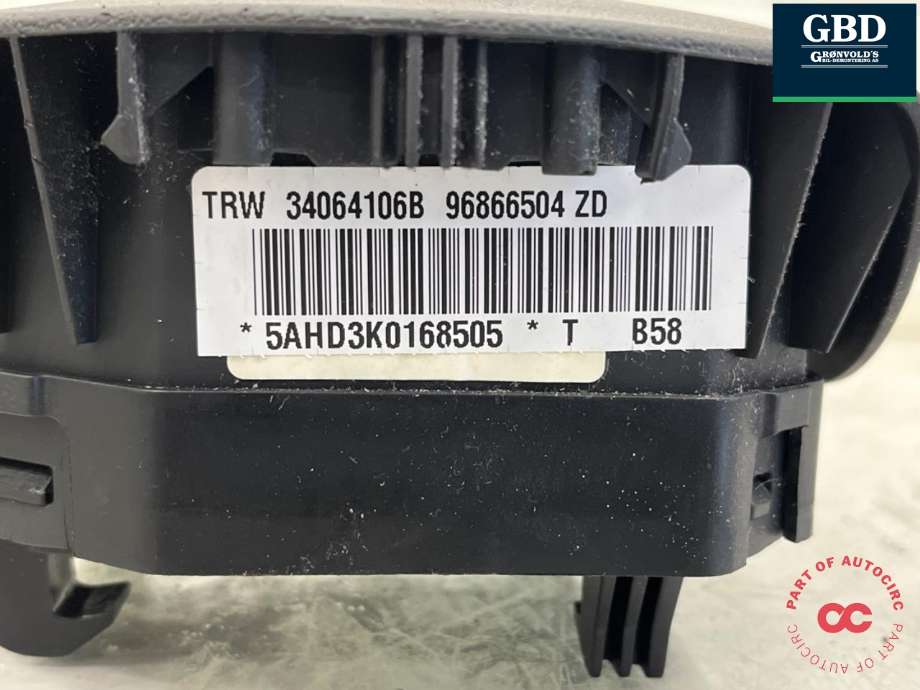 Airbag ratt til Citroën C4, Picasso 2006-2013 (Type I) (4112 QC| 34064106B|4112 PC| 96866504 ZD|5AHD3K0168505)
