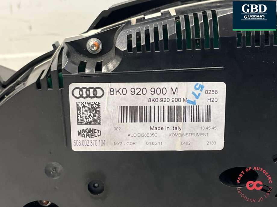 Instrumentpanel til Audi A4 2007-2014 (Type IV) (B8) (B8) (8K0 920 900 N|8K0 920 900 NX|8K0 920 900 M)