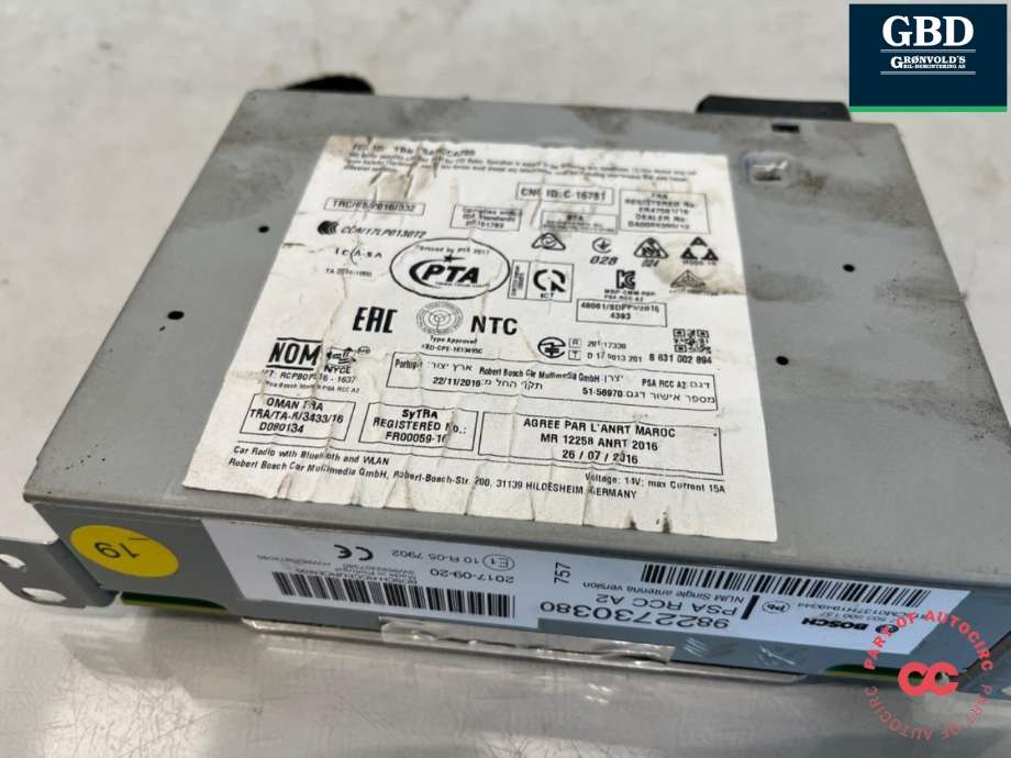 Bilstereo til Citroën C3 2016-->> (Type III) (16 237 903 80|)