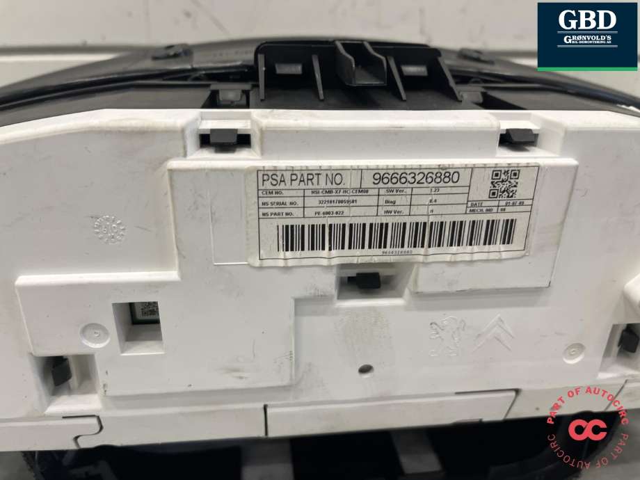 Instrumentpanel til Citroën C5 2008-2017 (Type II) (98 098 674 80|6103 FR|6103 FS)