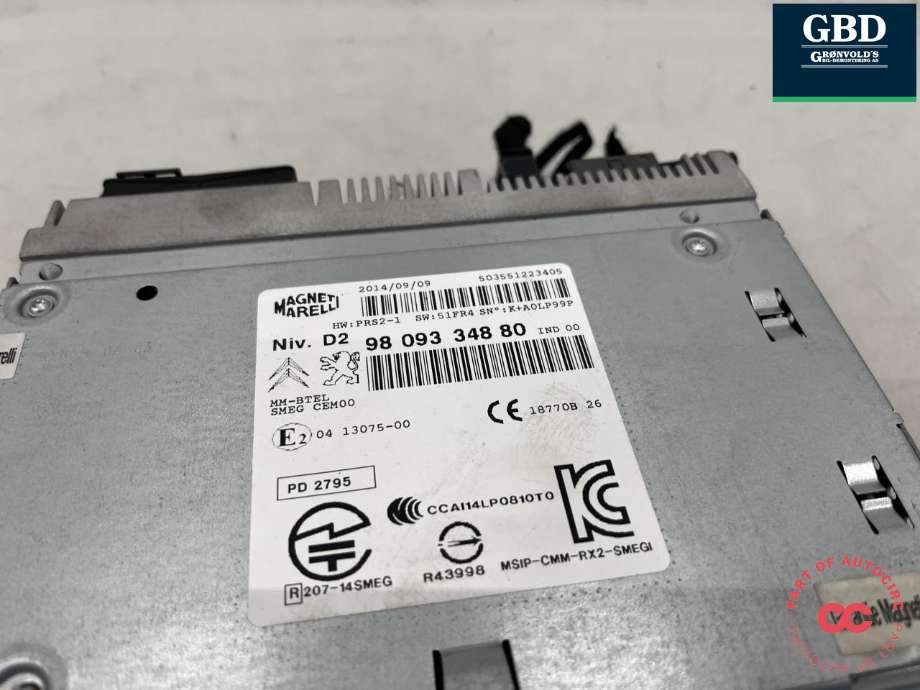 Bilstereo til Citroën C4, Picasso 2013-2018 (Type II)  (16 133 517 80|9809334880|)