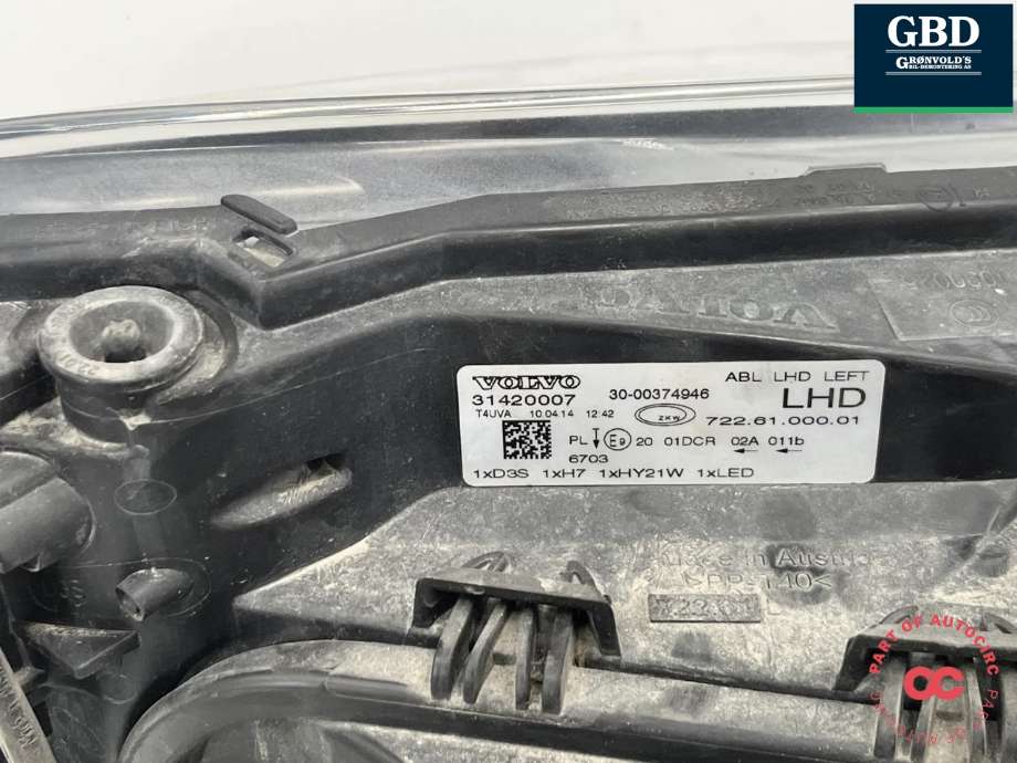 Frontlykt venstre xenon til Volvo V40 2012-2019 (31420121|31420007|)