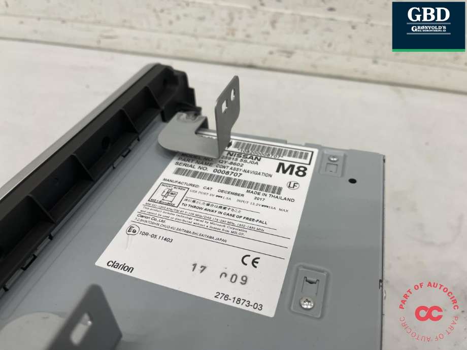 Bilstereo til Nissan Leaf 2018-->> (Type II)  (259155SJ0B|259155SJ0A|)