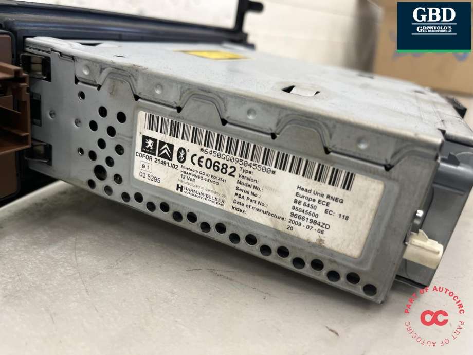 Bilstereo til Citroën C5 2008-2017 (Type II) (16 173 317 80|95045500|96661984ZD)