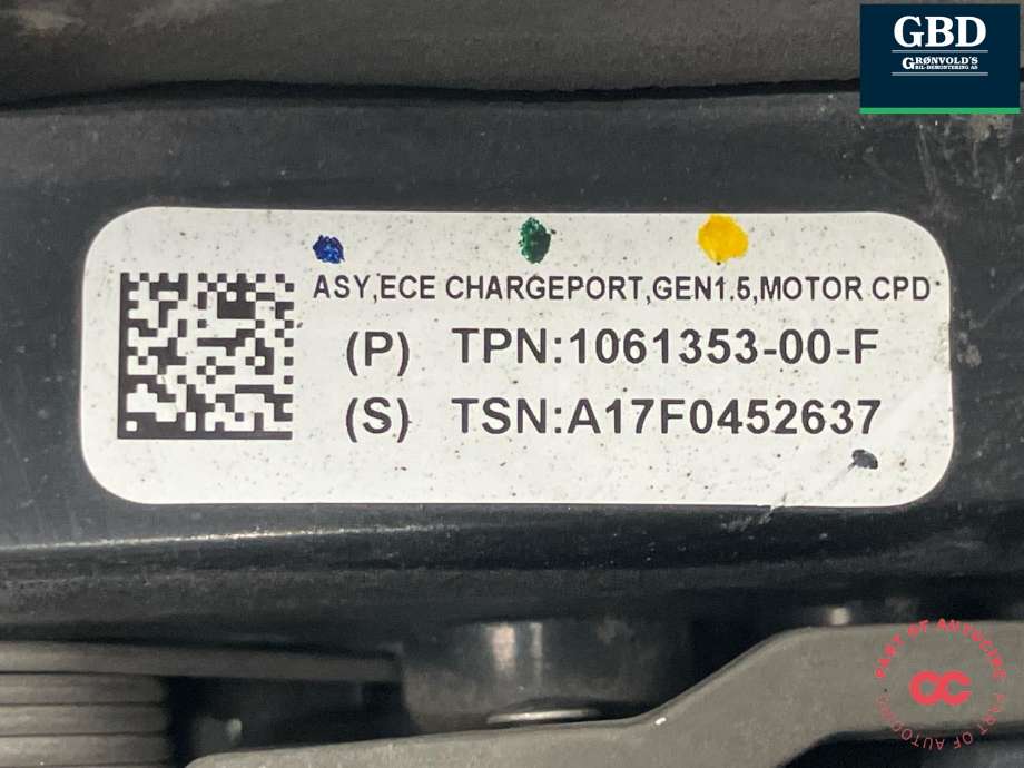 Batterilader inntak/luke til Tesla Model X 2016-->>  (1061353-00-F|1061353-00-G|)