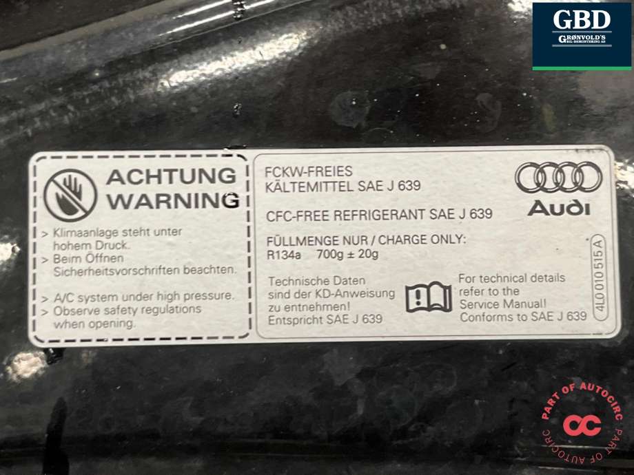 Panser til Audi Q7 2006-2010 (Type I, Fase 1)  (4L0 823 029 A|)