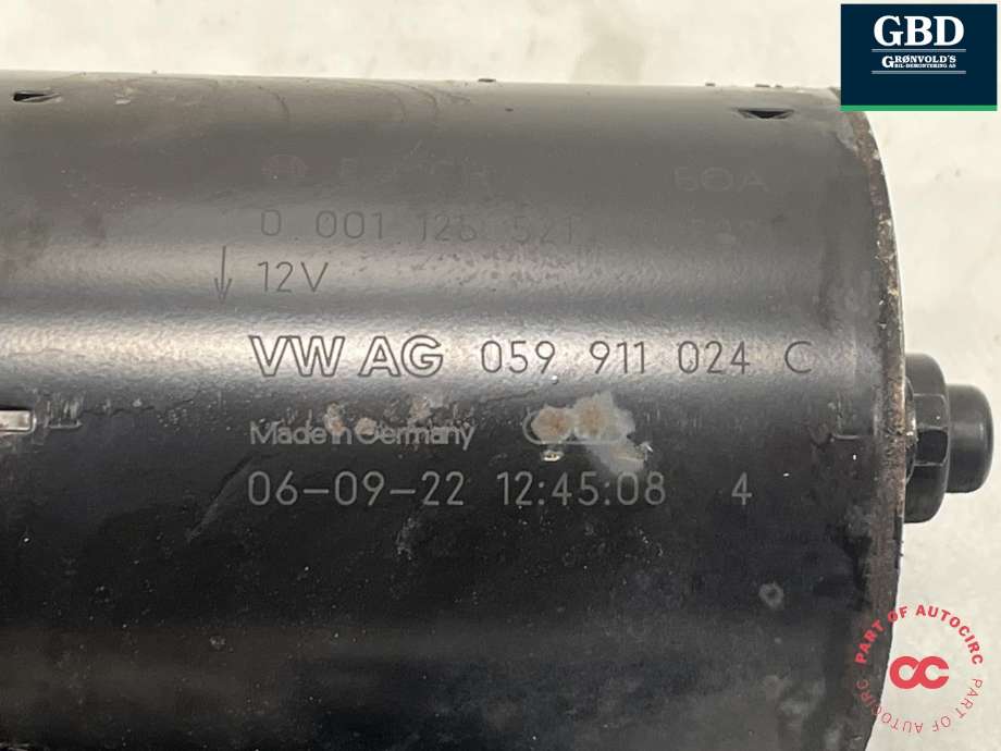 Starter diesel til Audi Q7 2006-2010 (Type I, Fase 1) (059 911 024 H/C|059 911 024 HX|059 911 024 CX)