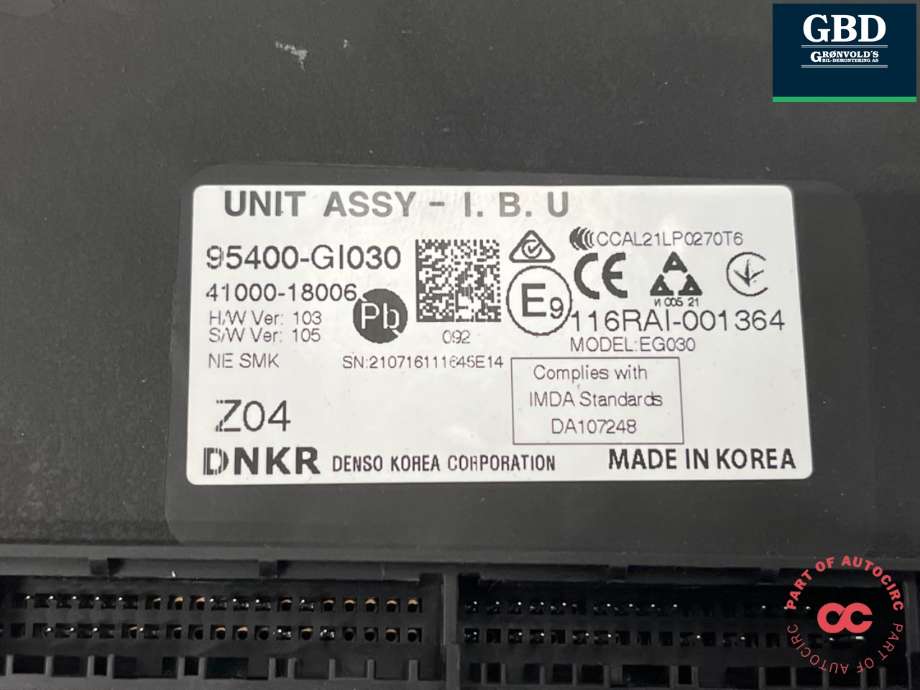 Styreenhet comfort (BCM) til Hyundai Ioniq 5 2021-->>  (95400GI030|)