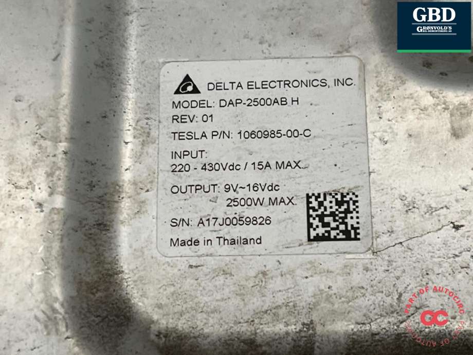 DCDC converter elbil til Tesla Model X 2016-->>  (1060985-00-E|1060985-00-C|)
