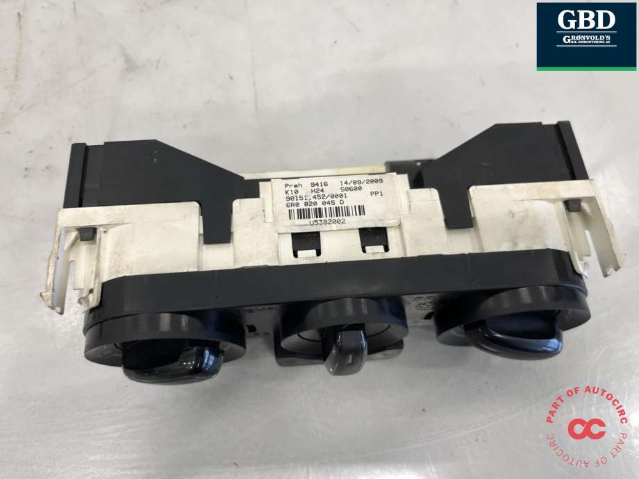 Varmeapparat betjening til VW Polo 2009-2014 (Type V, Fase 1)  (6R0 820 045 Q|6R0 820 045 H|)