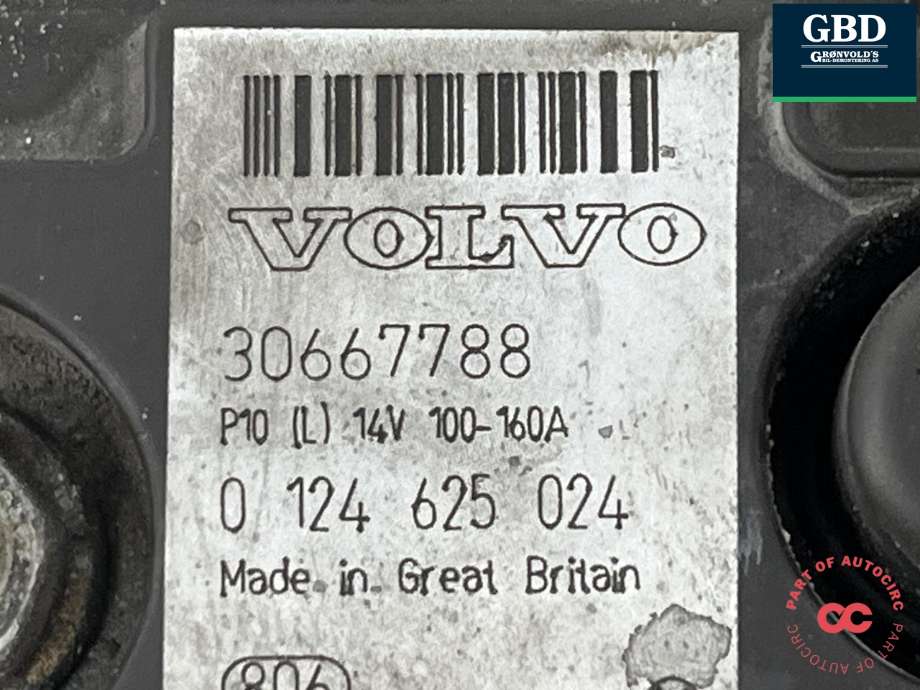 Dynamo diesel til Volvo XC90 2002-2006 (Type I, Fase 1)  (36050266|30667788|0124625024)