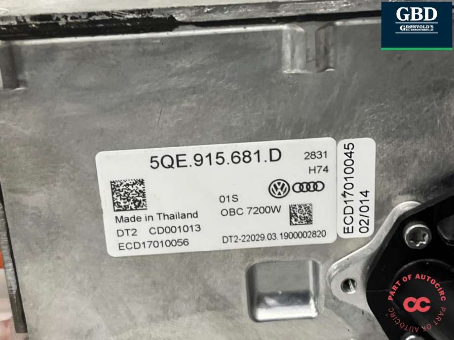 Batterilader (OBC - On Board Charger) til Audi Q5 2017-->> (Type II)  (5QE 915 681 DN|5QE 915 681 D|)