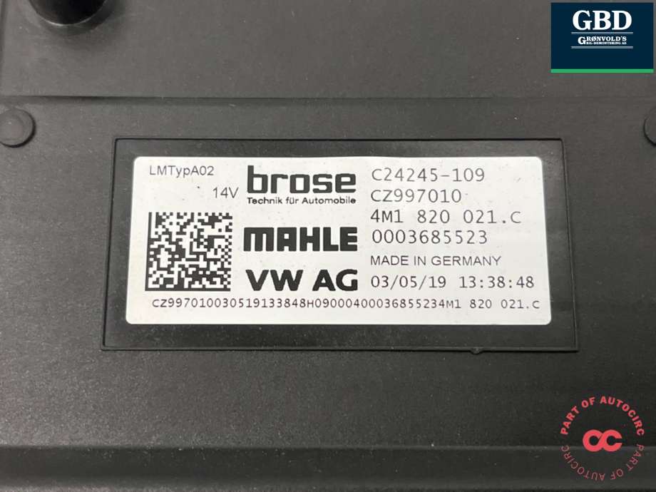 Varmeapparat motor til Audi Q5 2017-->> (Type II)  (4M1 820 021 C|4M1 820 021|)