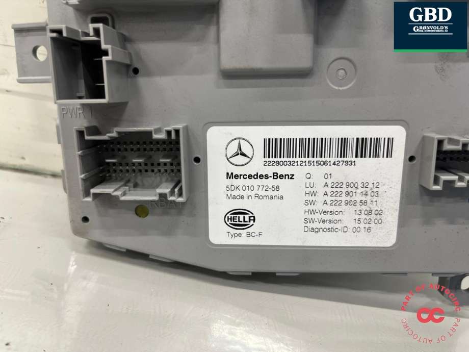 Styreenhet comfort (BCM) til Mercedes S-Klasse, 2013-2020 (W222) (W222) (A 222 900 44 15)