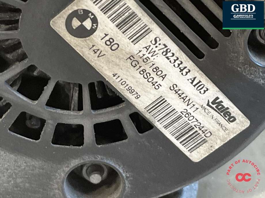 Dynamo diesel til BMW 1-Serie 2011-2015 (Fase 1) (F20/F21) (F20/F21) (12 31 7 823 343|7823343|)