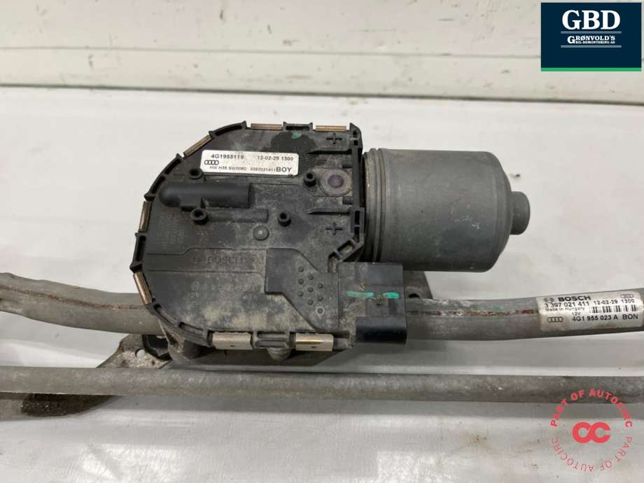 Viskermotor frontrute komplett m/overføring til Audi A7 2010-2014 (Type I, Fase 1)  (4G1 955 023 C|4G1 955 023 A|)