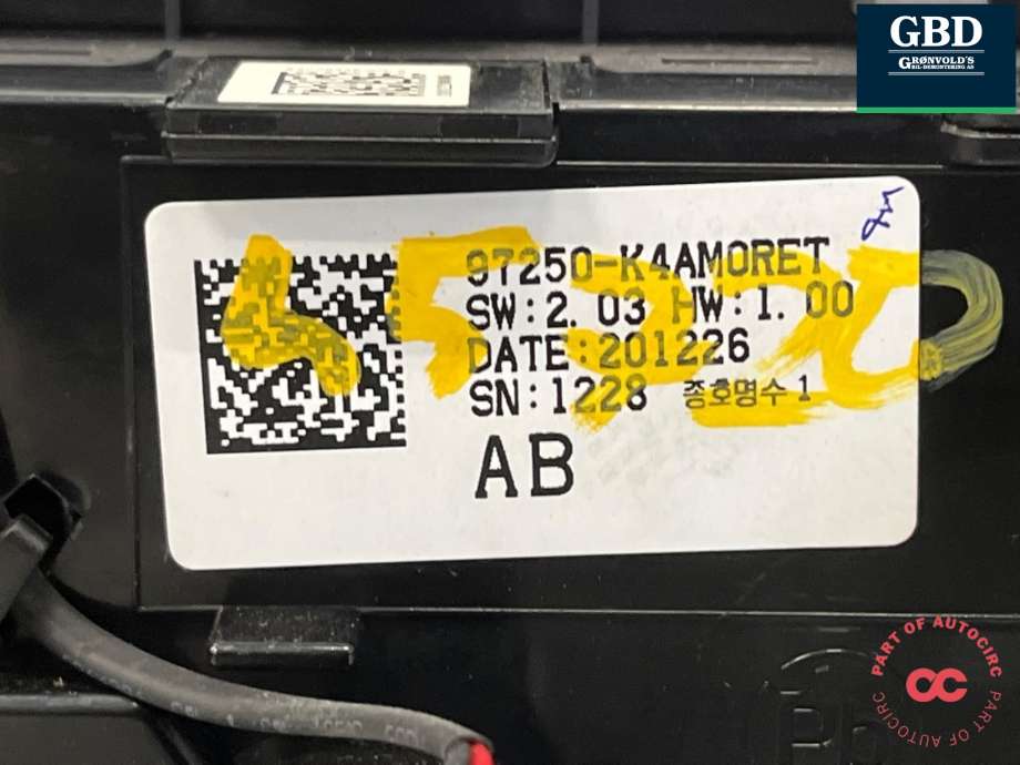 Varmeapparat betjening til Hyundai Kona 2021-2023 (Type I, Fase 2)  (97250K 4AM0RET|97250-K4XXX|97250-K4AMORET)