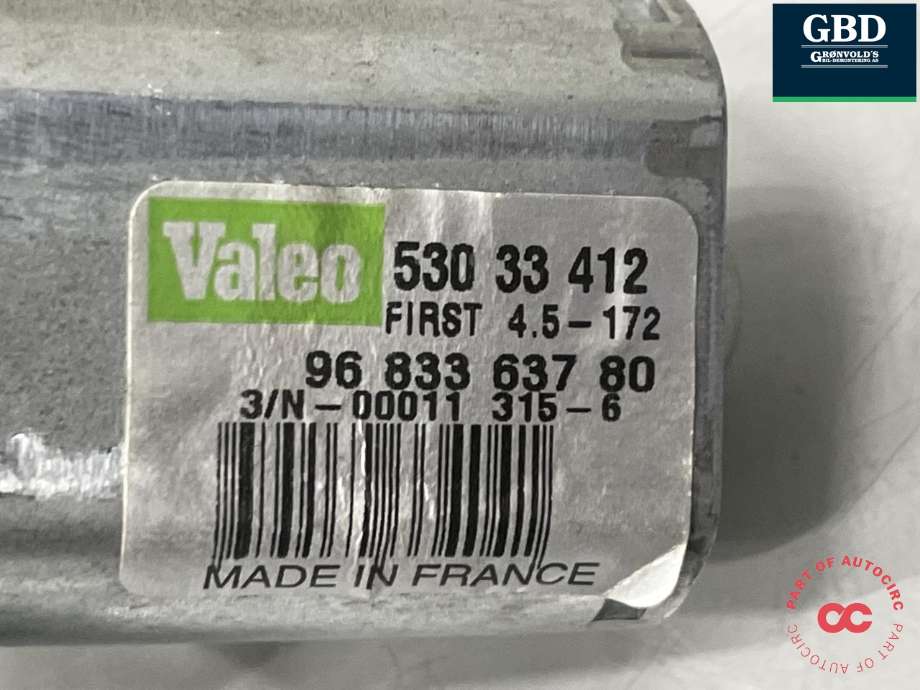 Viskermotor bakrute til Peugeot Partner 2015-2019 (Type II, Fase 2)  (98 401 237 80|)