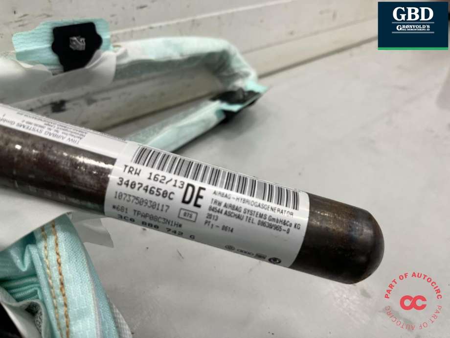 Airbag gardin høyre til VW Passat 2011-2015 (B7) (B7) (3C0 880 742 G|)