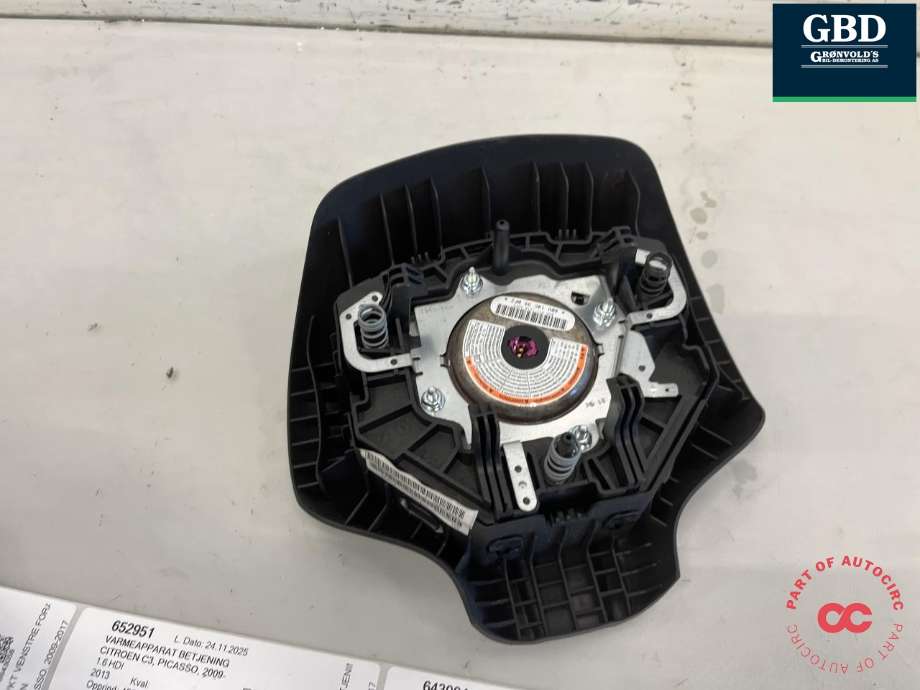 Airbag ratt til Citroën C3, Picasso 2009-2017 (96 787 709 ZD|4112 NY|)
