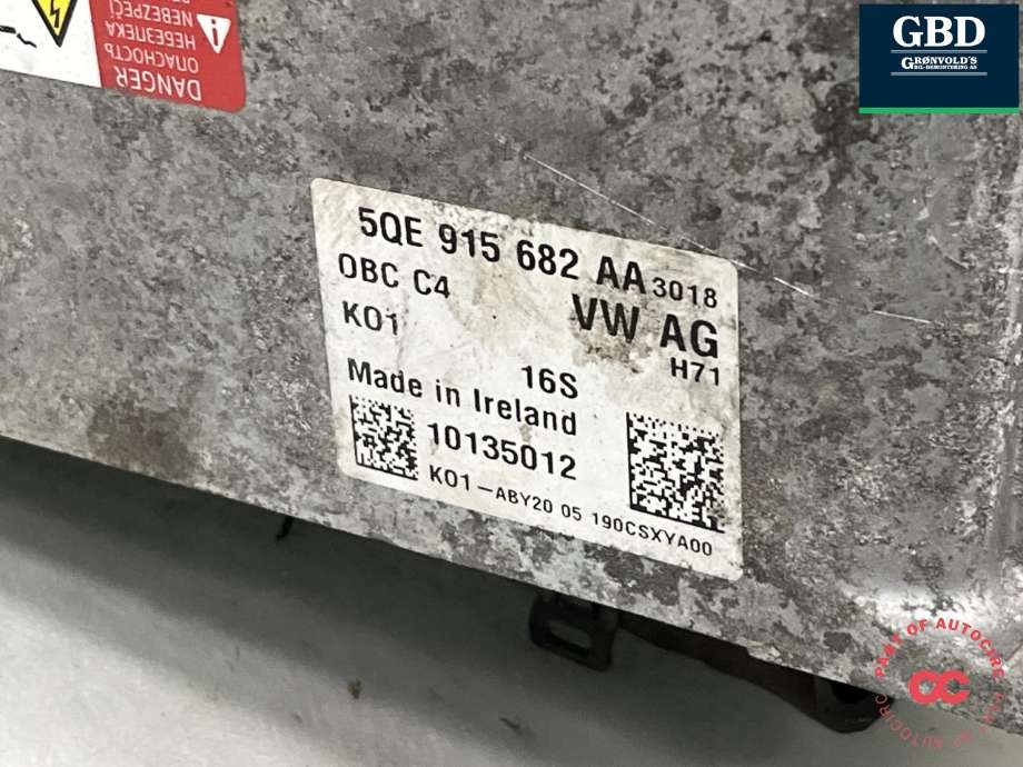 Batterilader (OBC - On Board Charger) til Audi A3 2012-2016 (Type III, Fase 1)  (5QE 915 682 AA|)