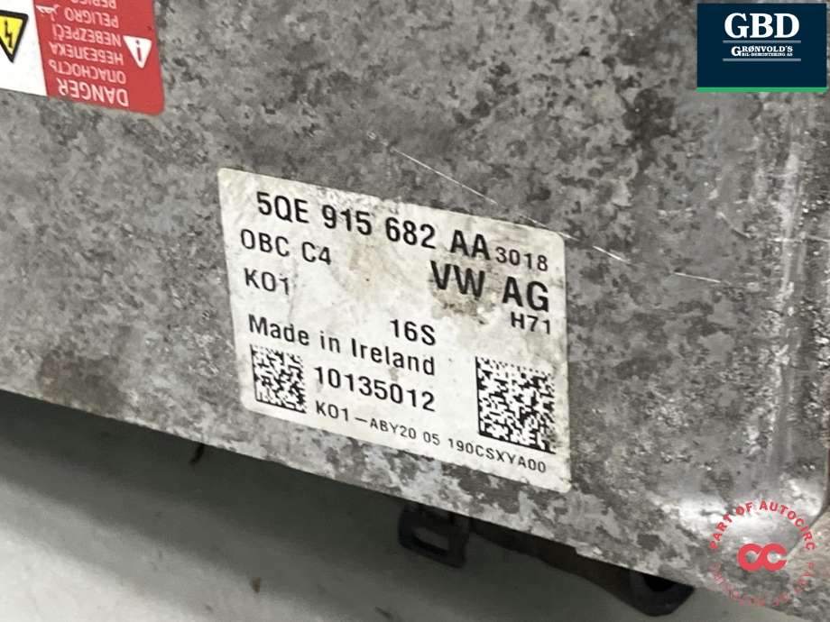 Batterilader (OBC - On Board Charger) til Audi A3 2012-2016 (Type III, Fase 1)  (5QE 915 682 AA|)