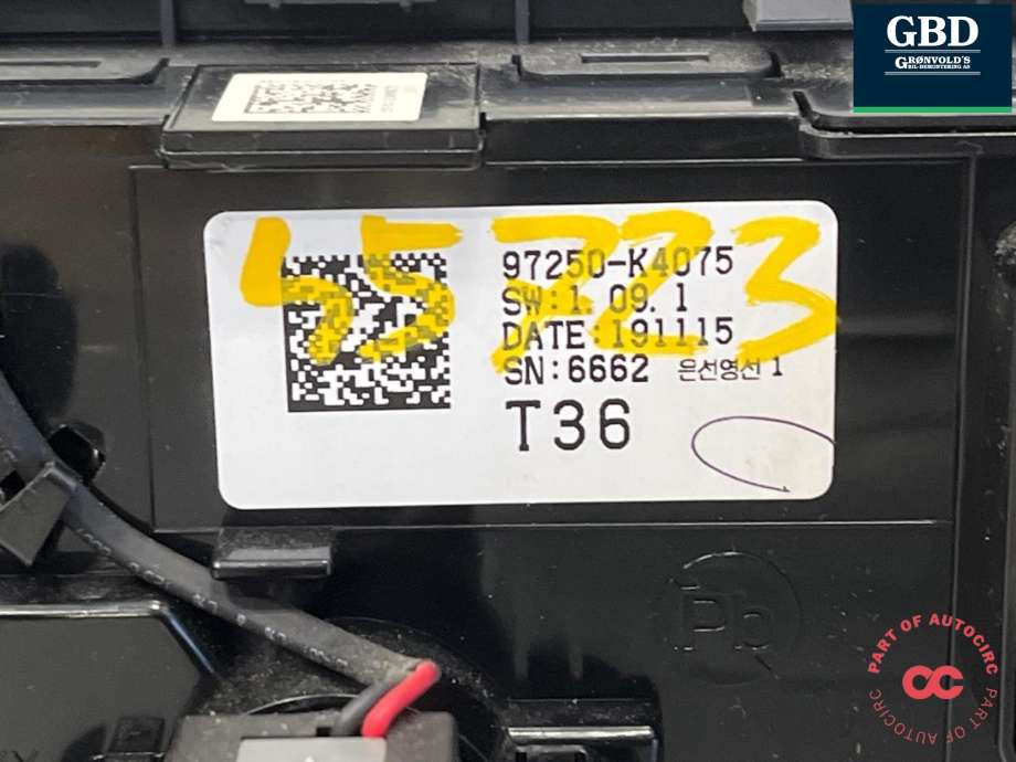 Varmeapparat betjening til Hyundai Kona 2017-2021 (Type I, Fase 1) (97250K 4075SPS|97250-K4XXX|97250-K4075)