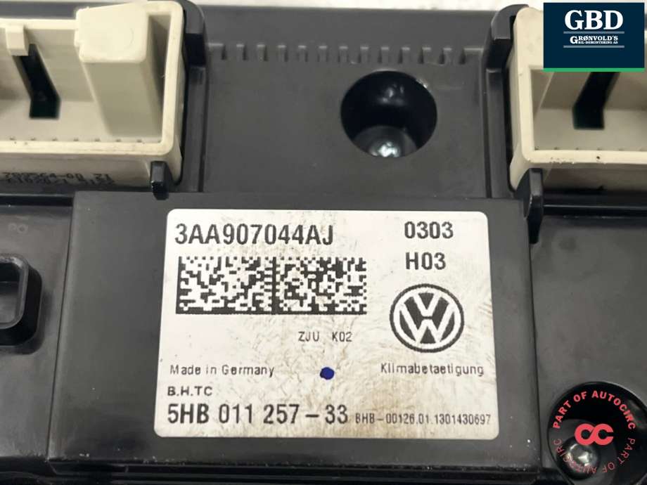 Varmeapparat betjening til VW Passat 2011-2015 (B7) (B7) (3AA 907 044 BD|3AA 907 044 BD ZJU|3AA 907 044 CM ZJU)