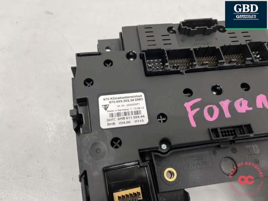 Varmeapparat betjening til Porsche Panamera 2009-2017 (Type I) (970) (970) (970 653 303 35 DMO|970 653 303 35|)