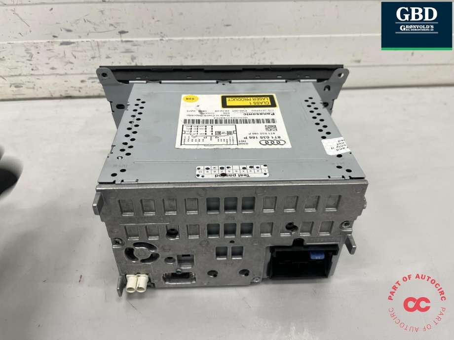 Bilstereo navigasjon betjeningspanel til Audi Q5 2008-2012 (Type I, Fase 1)  (8T1 035 186 P|)