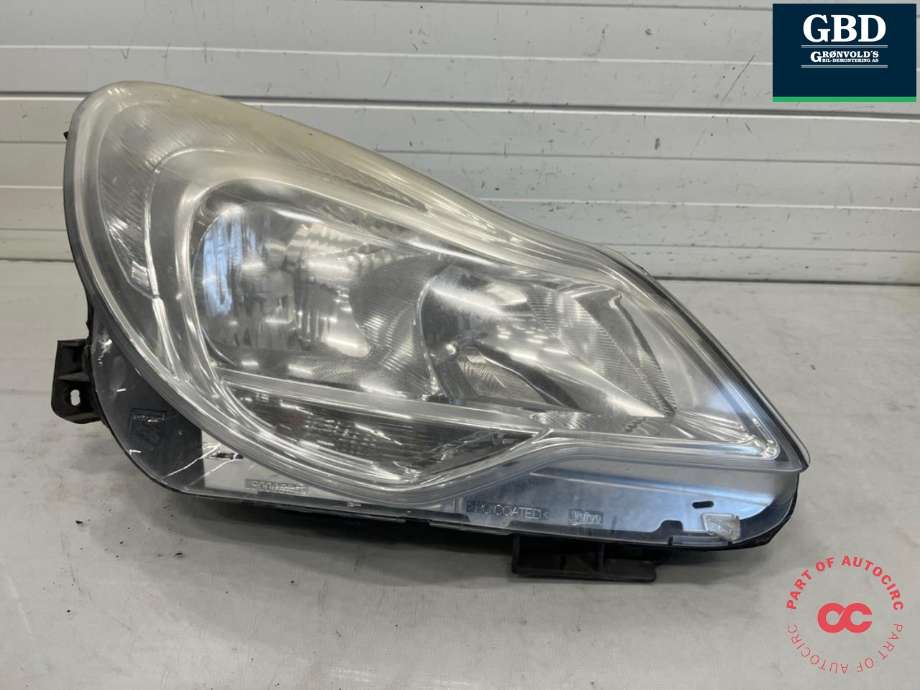 Frontlykt høyre halogen til Opel Corsa D, 2006-2014  (95511328)