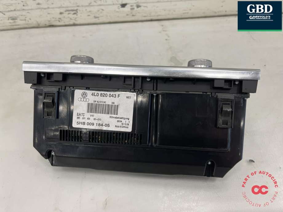Varmeapparat betjening til Audi Q7 2006-2010 (Type I, Fase 1) (4L0 820 043 F|4L0 820 043 F WET|)