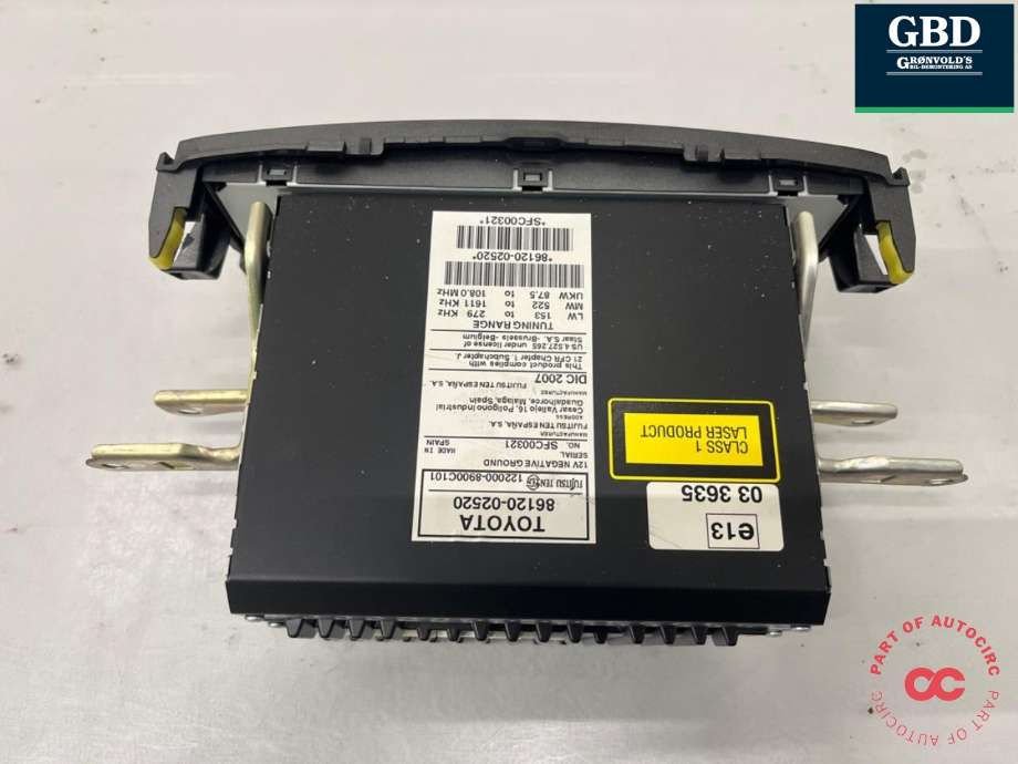 Bilstereo til Toyota Auris 2007-2010 (Type I, Fase 1) (8612002521|8612002520|)