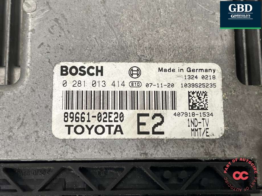 Styreenhet motor til Toyota Auris 2007-2010 (Type I, Fase 1)  (8966002F91|8966002F90|89661-02E20)