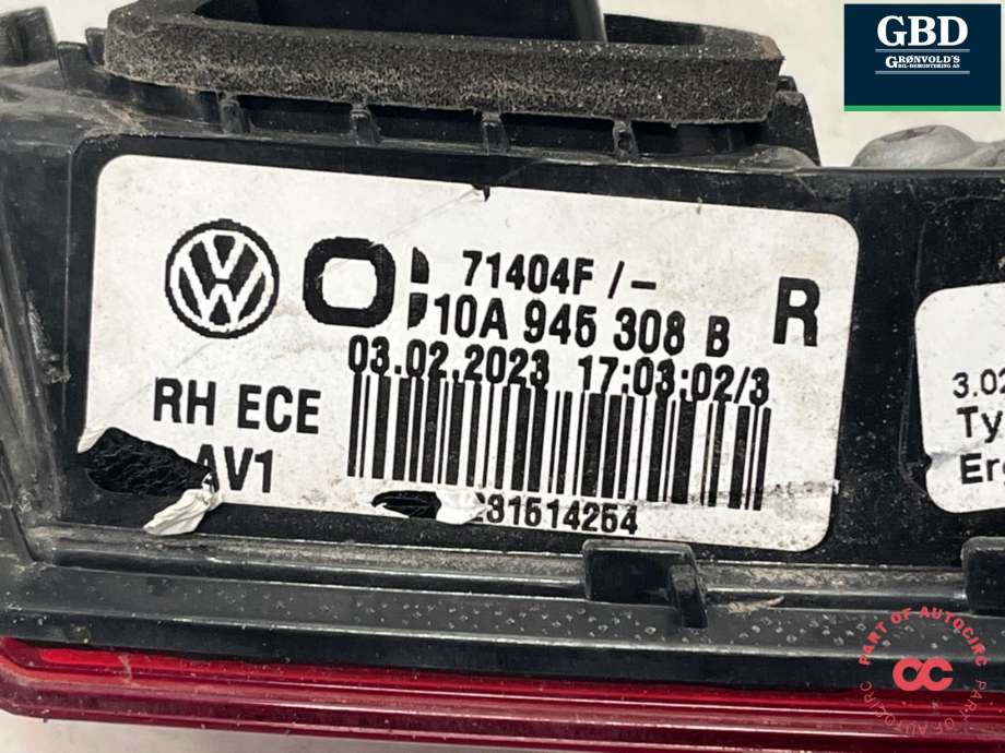 Baklykt høyre indre til VW ID.3 2020-->> (10A 945 308 B|)