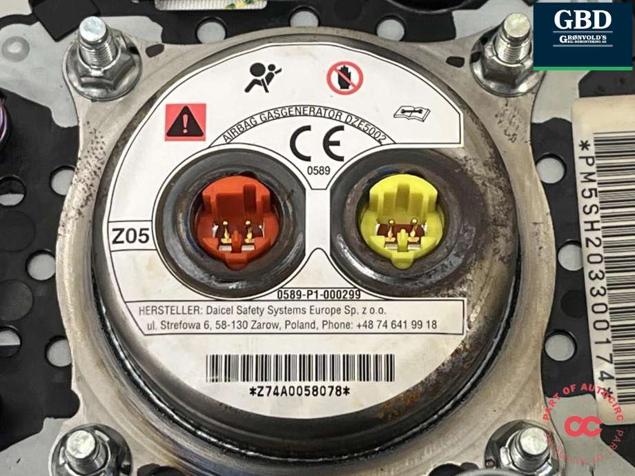 Airbag rattpute til Nissan Leaf 2018-->> (Type II)  (K85105SH1A|985105SH1A|WB31-4530-600)