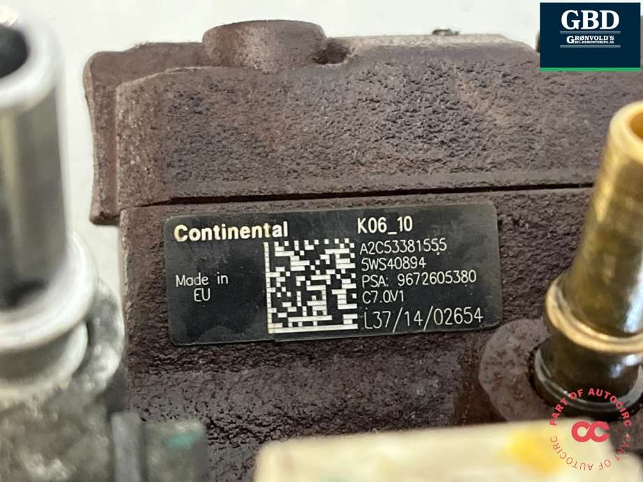 Dieselpumpe til Peugeot 508 2011-2014 (Type I, Fase 1) (1920 RY|1921 Q7|)