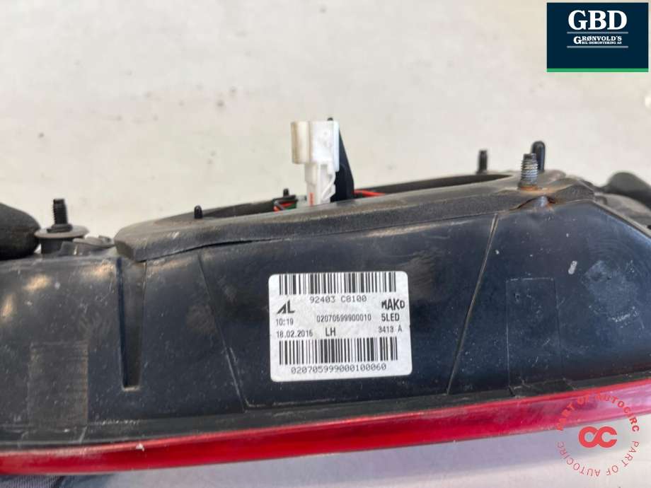 Baklykt venstre indre til Hyundai i20 2015-2020 (Type II)  (92403C 8100|)