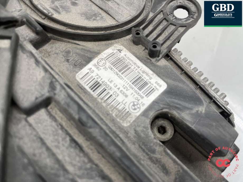 Frontlykt venstre halogen til BMW 2-Serie, Active/Gran Tourer 2014-->> (F45/F46) (F45/F46) (63 11 7 422 573|)