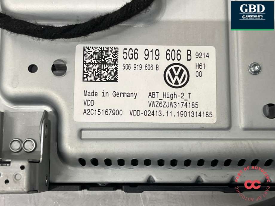 Bilstereo navigasjon skjerm til VW Transporter / Caravelle 2019-->> (T6.1) (T6.1) (5G6 919 606 E|5G6 919 606 B|)