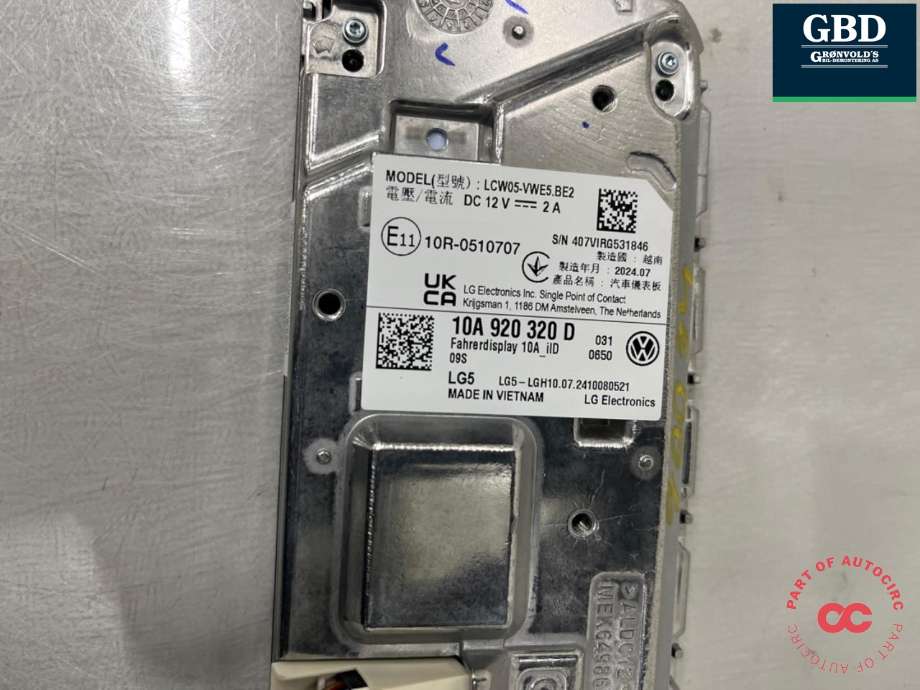 Instrumentpanel til VW ID.4 2020-->>  (10A 920 320 D|10A920320 D|)