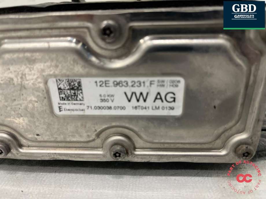 Varmeapparat PTC-heater til VW e-Golf 2014-2017 (Fase 1)  (5QE 819 013 AD|5QE 819 013 S|12E963 231 F)