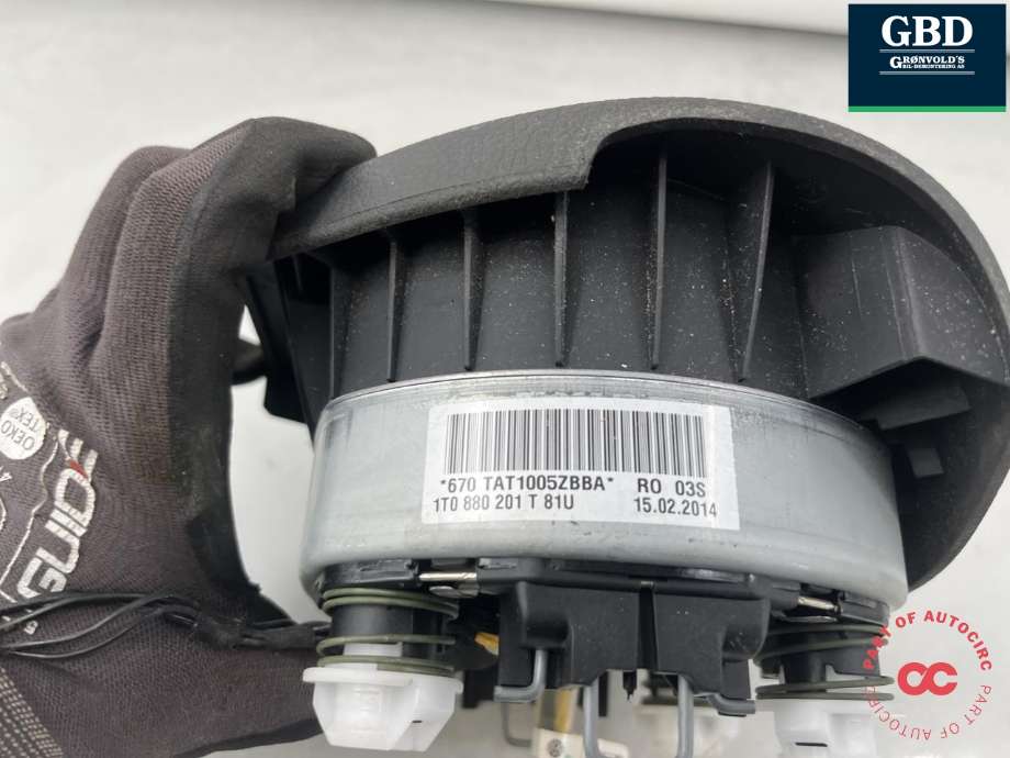 Airbag ratt til VW Touran 2010-2015 (Type I, Fase 3) (1T0 880 201 AA|1T0 880 201 AA 81U|)