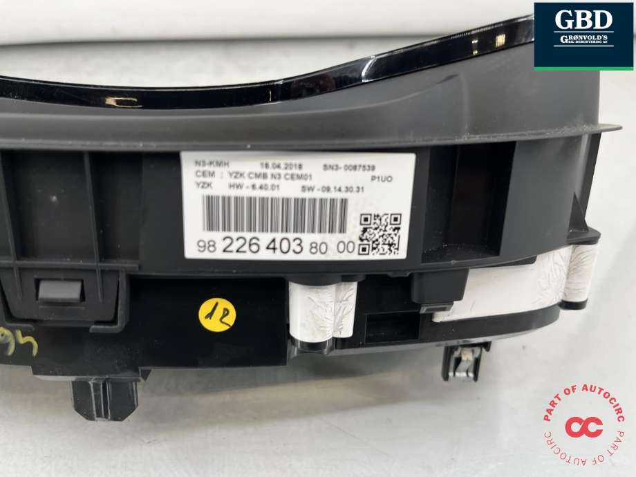Instrumentpanel til Opel Grandland X 2017-->>  (98 226 403 80|)