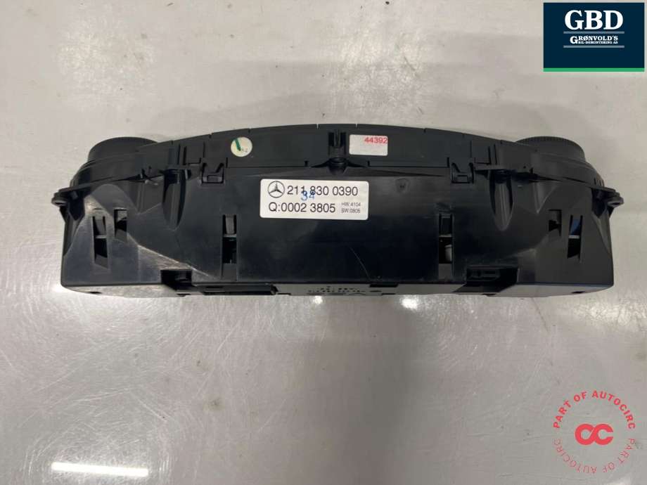 Varmeapparat betjening til Mercedes E-Klasse 2002-2006 (Fase 1) (W211) (W211) (A 211 830 43 85|A 211 830 04 90|A 211 830 01 90)