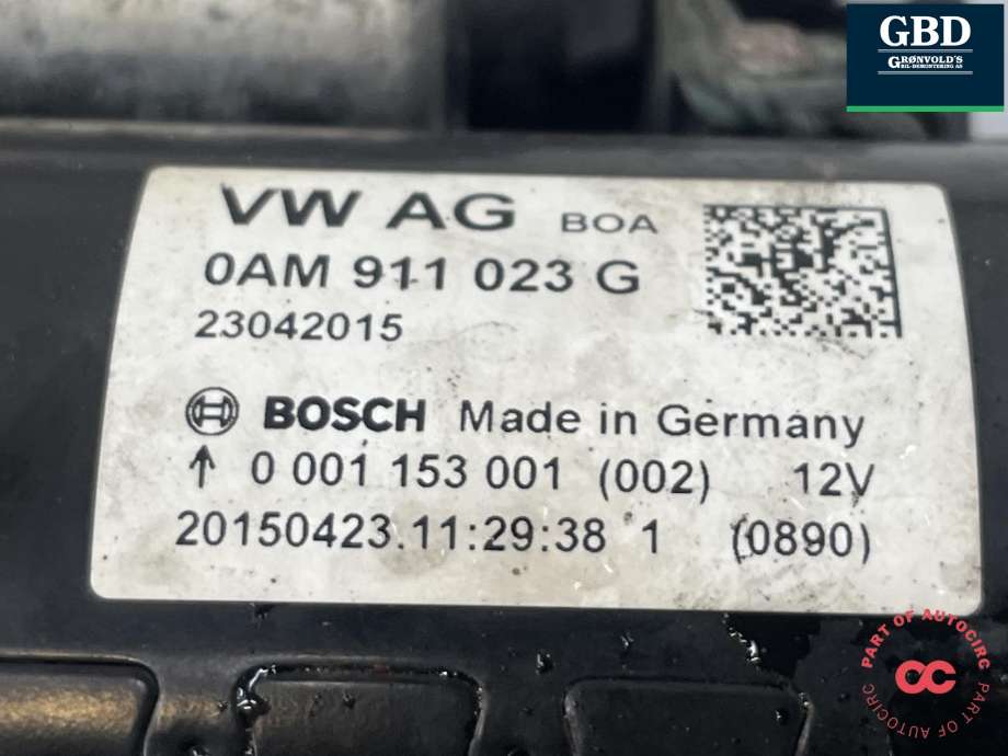 Starter diesel til VW Touran 2010-2015 (Type I, Fase 3)  (0AM 911 021 E| 0AM 911 023 G|0AM 911 021 B   |0AM 911 021 BX |0AM 911 021 EX|0AM 911 021 E  | 0AM 911 021 EX)
