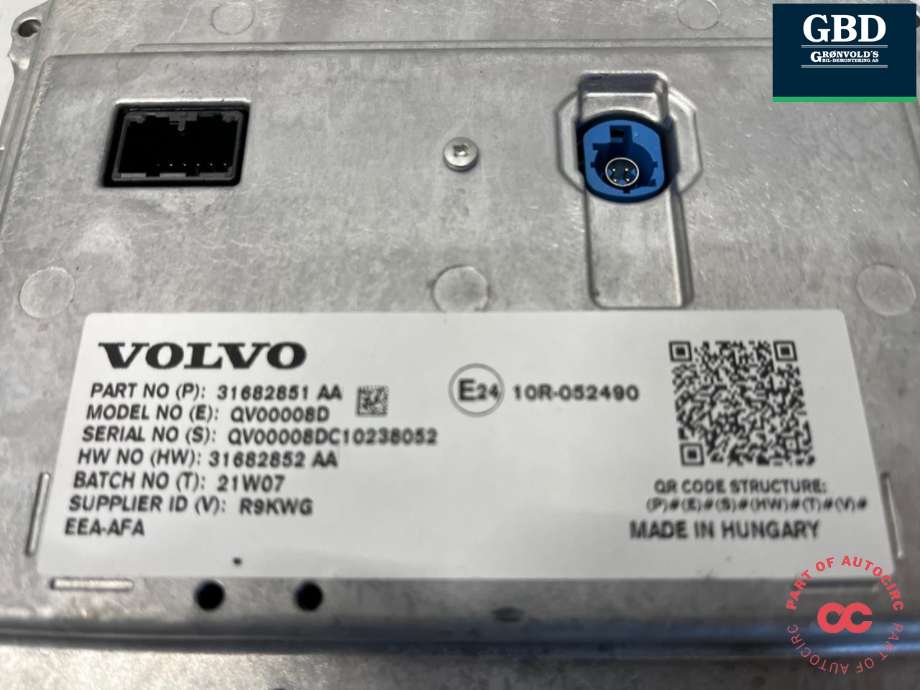 Multimedia display (MCU - Media Controller Unit) til Volvo XC40 2018-2024 (36010873|31682851|)