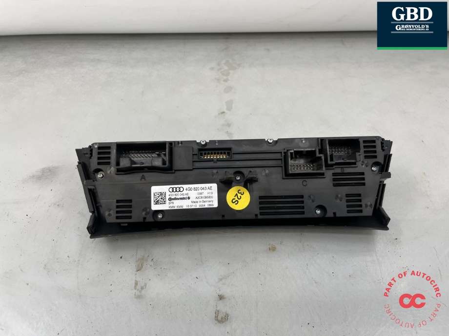 Varmeapparat betjening til Audi A6, Allroad 2012-2014 (Type III, Fase 1) (C7) (C7) (4G0 820 043 AE|4G0 820 043 AE 5PR|4G0 820 043 BD 5PR)